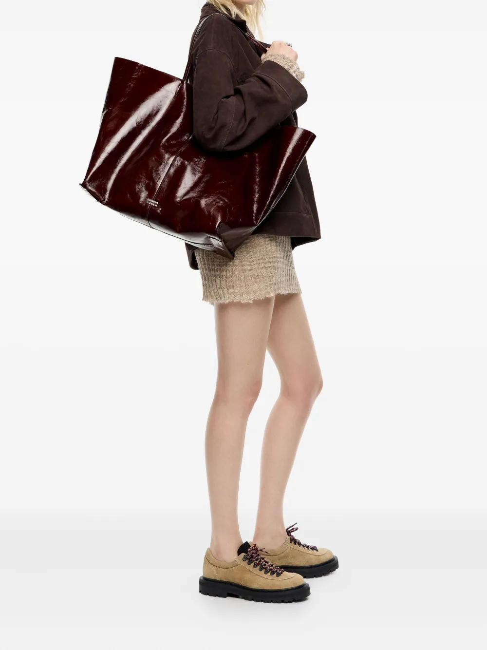 Bimba y Lola Leren maxi-shopper - Bruin