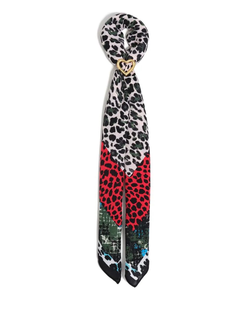 Bimba Y Lola Heart-shaped Leopard-print Bag Charm In Black