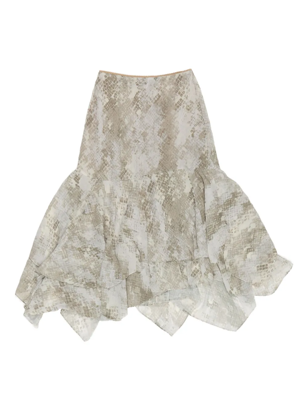 Bimba Y Lola Snake-print Pleated Skirt In Neutral