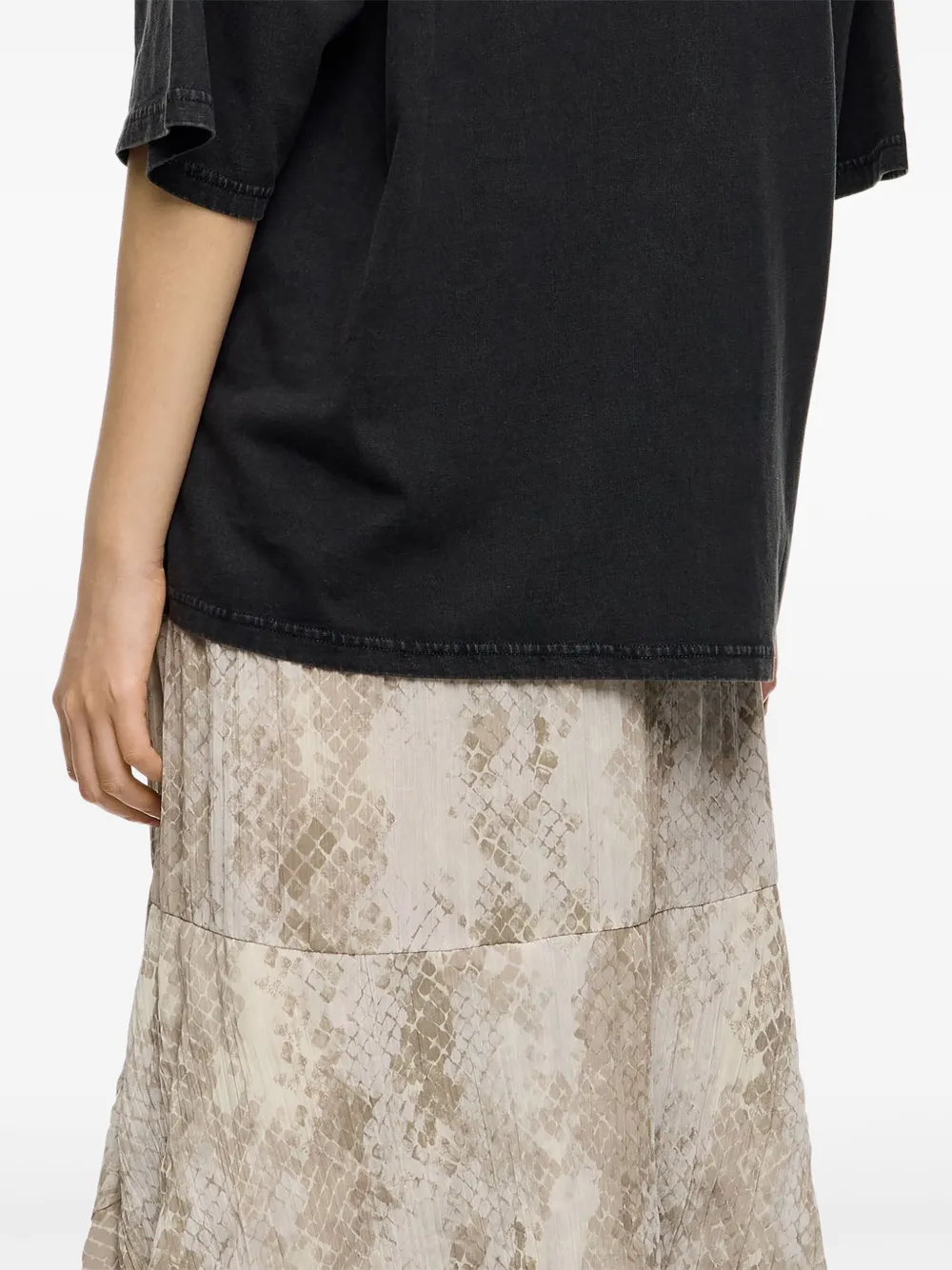 Bimba Y Lola Snake-print Pleated Skirt In Neutral