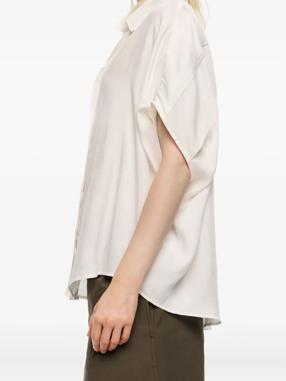 Bimba Y Lola Short-sleeved Buttoned Shirt In White