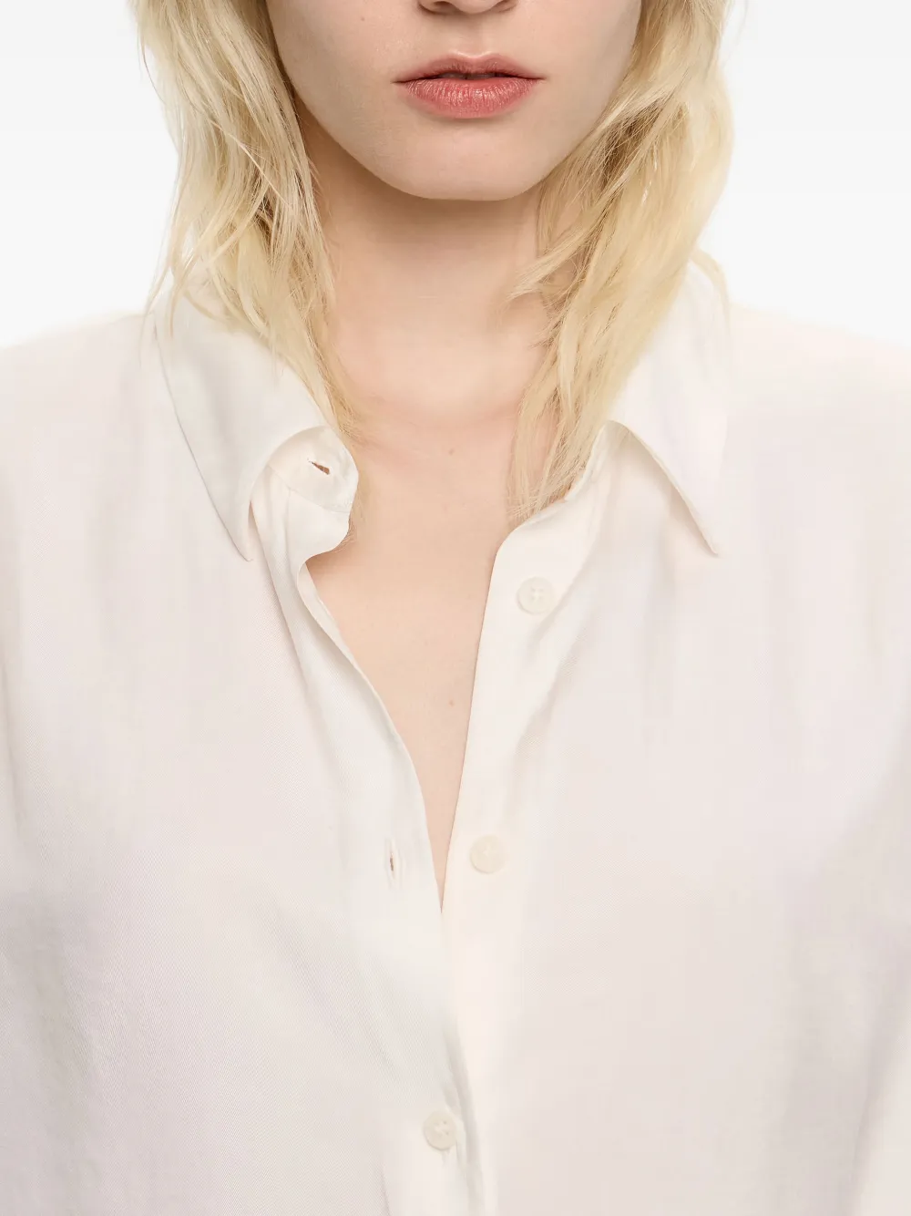 Bimba Y Lola Short-sleeved Buttoned Shirt In White