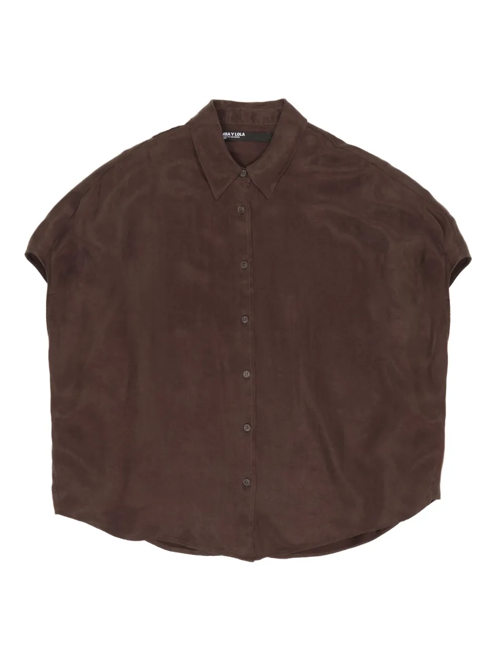 Bimba Y Lola Short-sleeved Buttoned Shirt In Brown