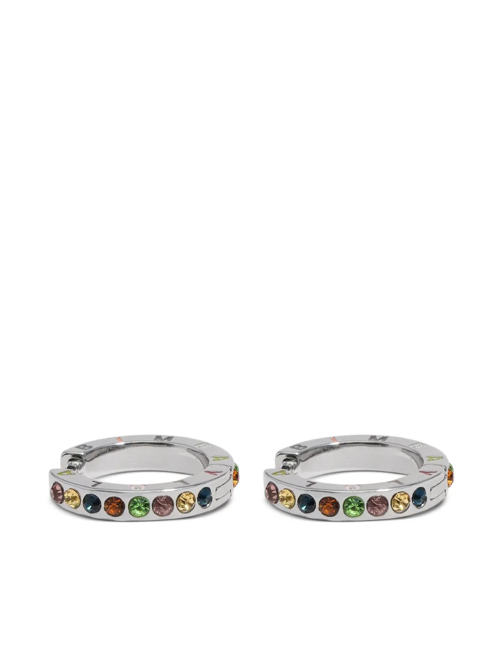 Bimba y Lola crystal-embellished hoop earrings | Silver | Image 1