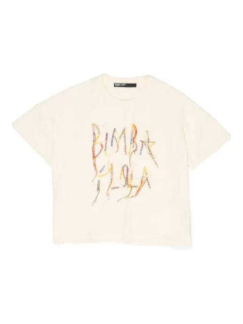 Bimba y Lola logo-embroidered fringed T-shirt