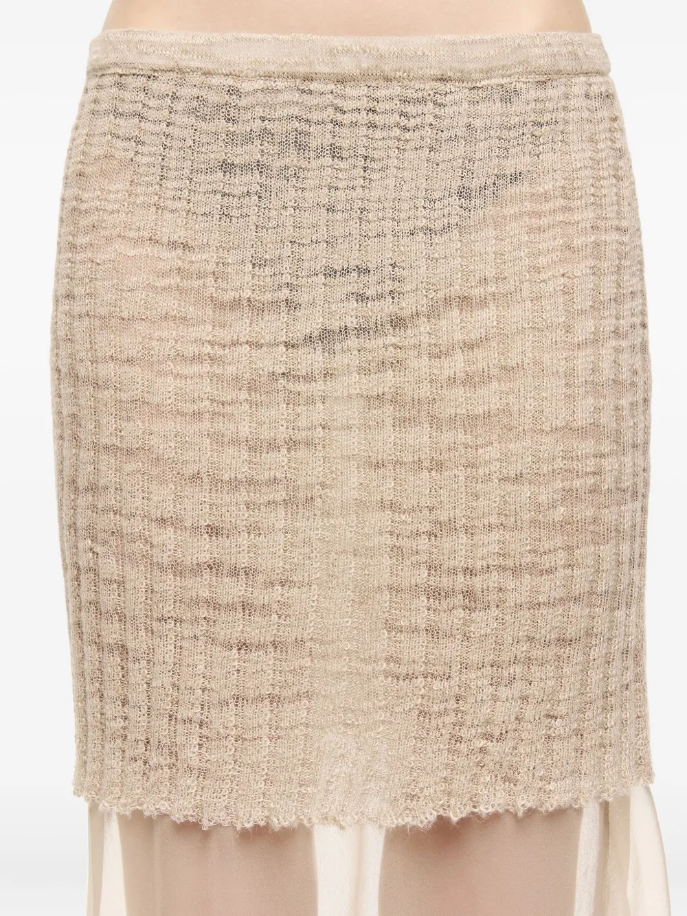 Bimba y Lola Gebreide midi-rok met laag Beige