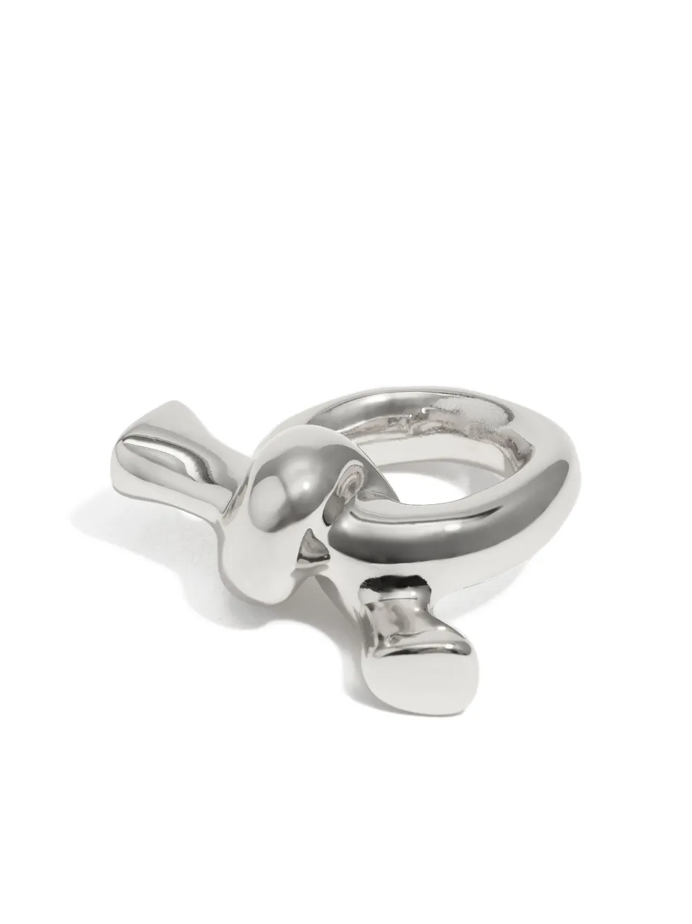 Bimba Y Lola Knot Scarf Ring In Metallic