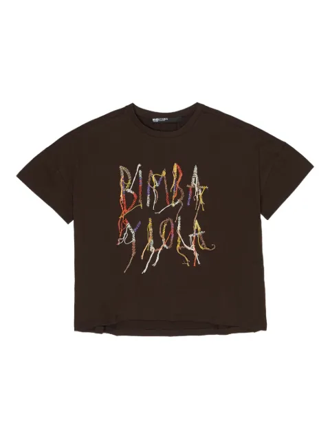 Bimba y Lola logo-embroidered short-sleeve T-shirt