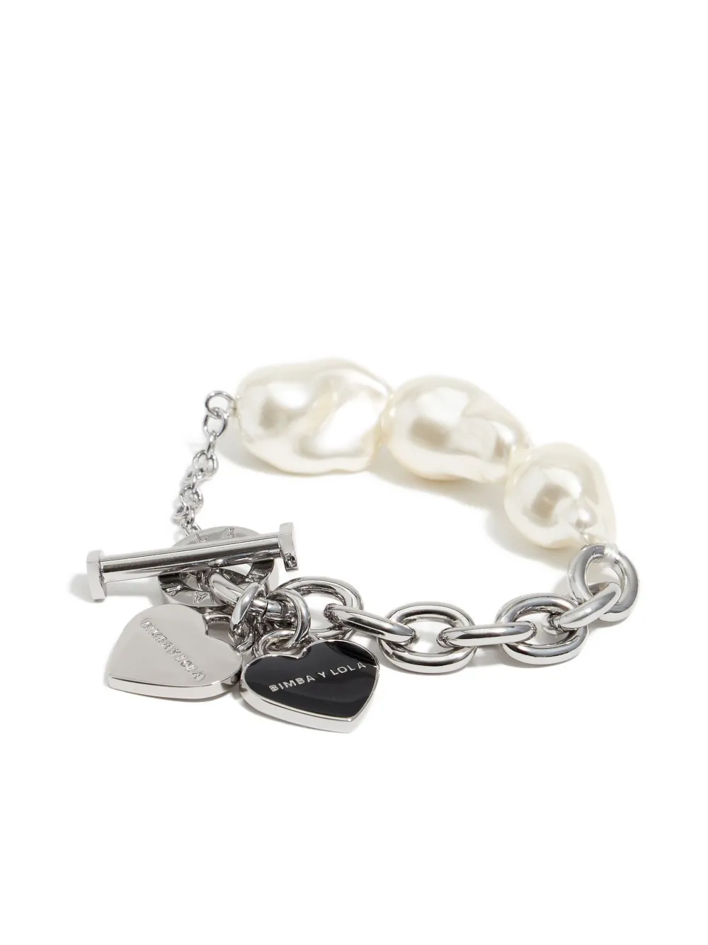 Bimba y Lola heart-charm chain bracelet | Grey | Image 1