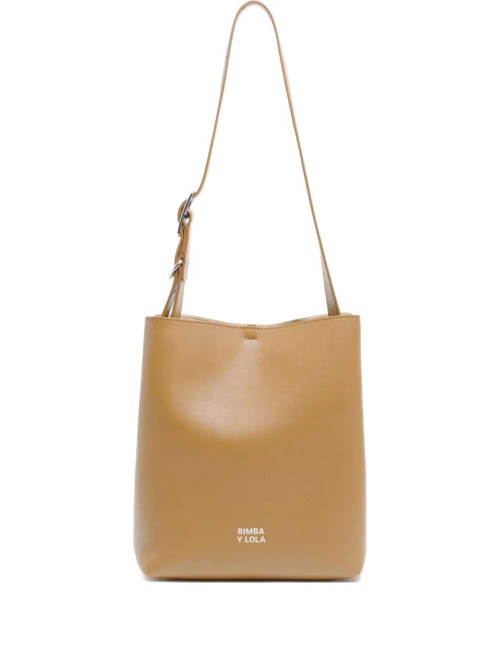 Bimba Y Lola Medium Carlino Leather Shoulder Bag In Neutral