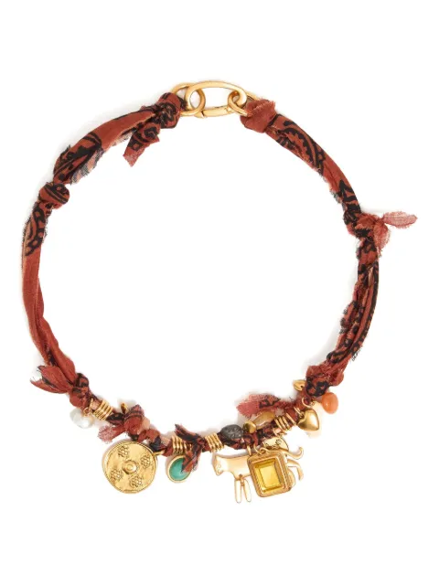 Bimba y Lola collar con dije de tela trenzada