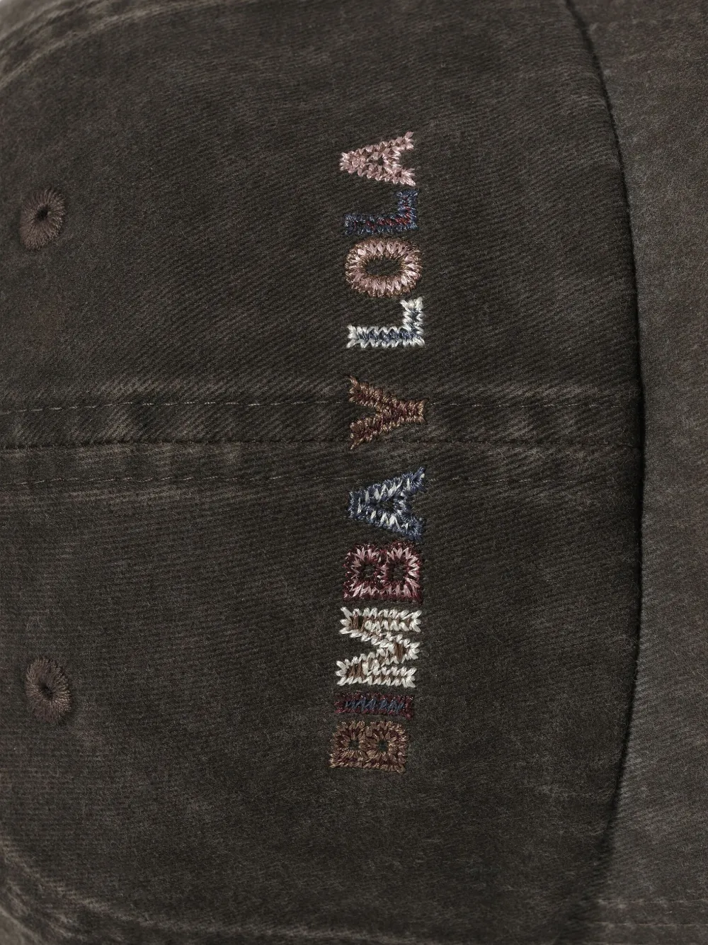 Bimba Y Lola Embroidered Cotton Cap Hat In Brown