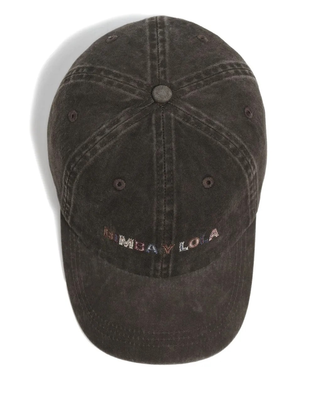 Bimba Y Lola Embroidered Cotton Cap Hat In Brown
