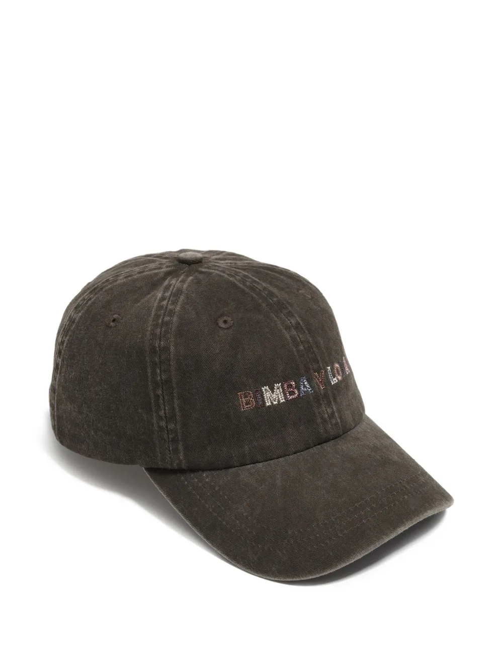 Bimba Y Lola Embroidered Cotton Cap Hat In Brown
