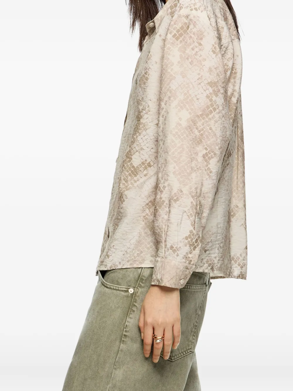 Bimba Y Lola Snake-print Shirt In Neutral