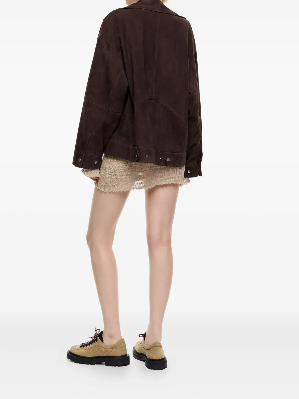 Bimba y Lola Suède jack met dubbele rij knopen Bruin