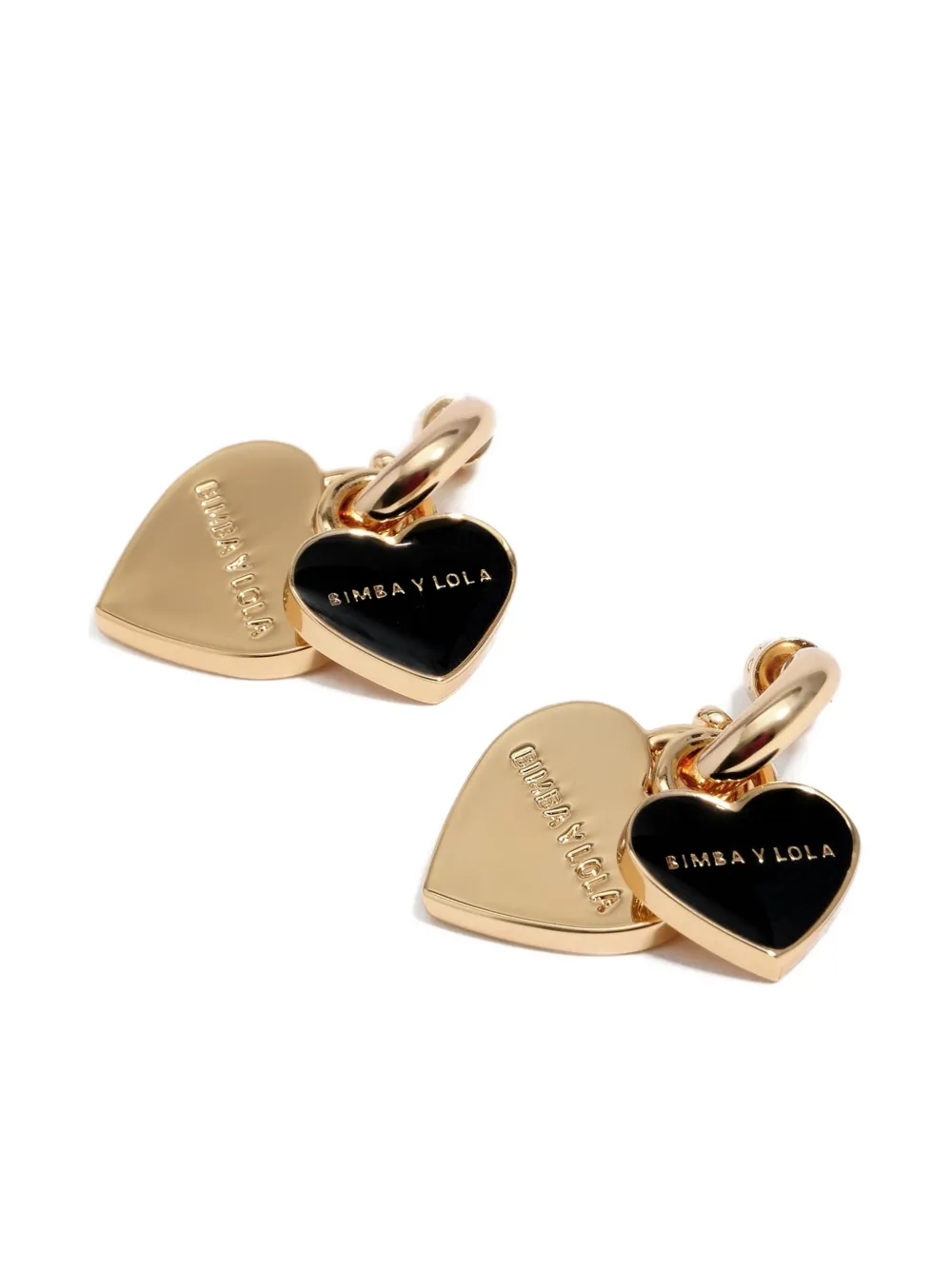Bimba Y Lola Heart Hoop Earrings In Gold