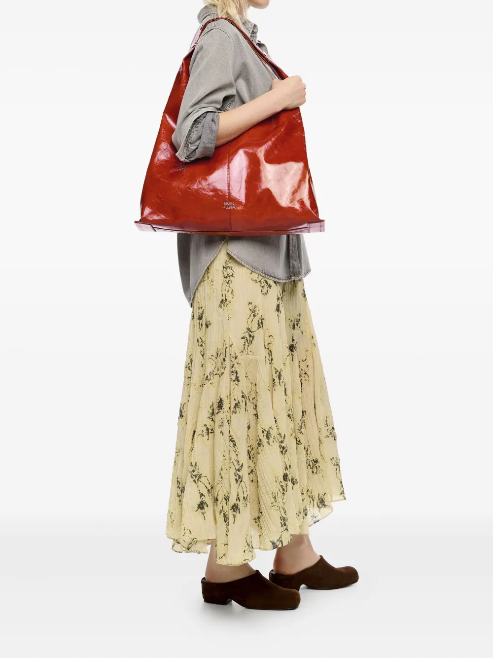 Bimba Y Lola Maxi Bikini Paper Shoulder Bag In Red
