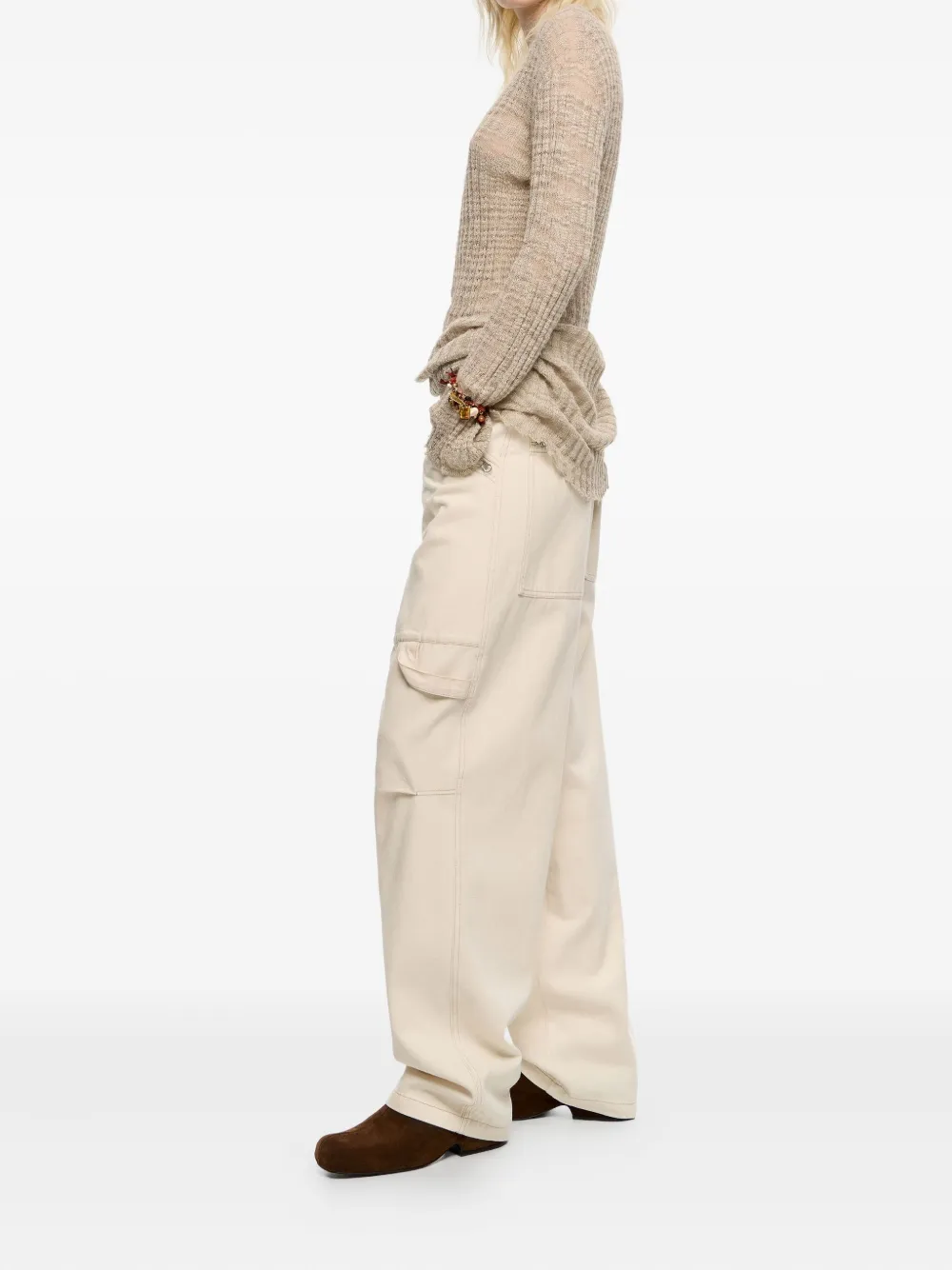 Bimba y Lola Broek met ritszak Beige