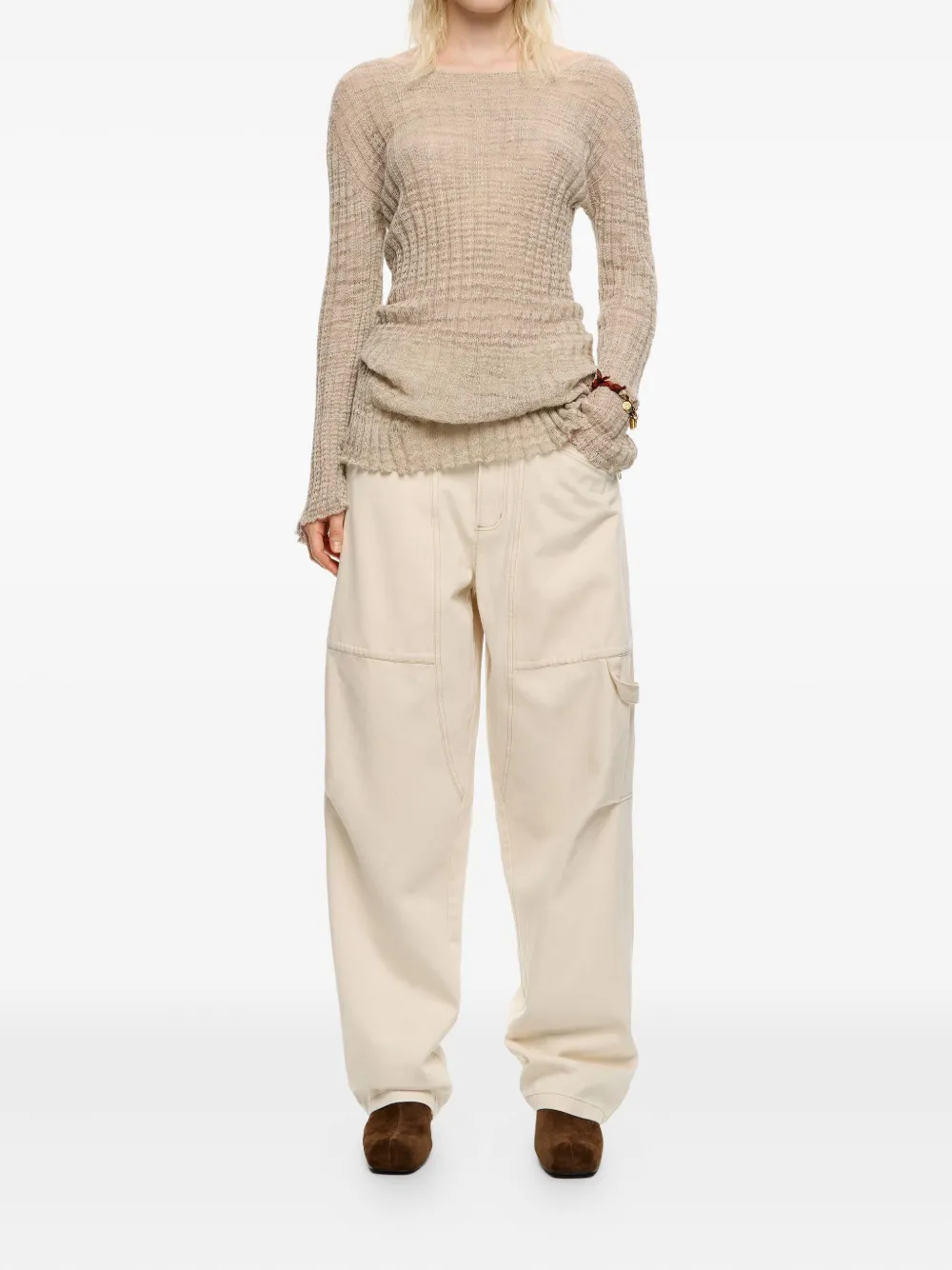 Bimba y Lola Broek met ritszak - Beige