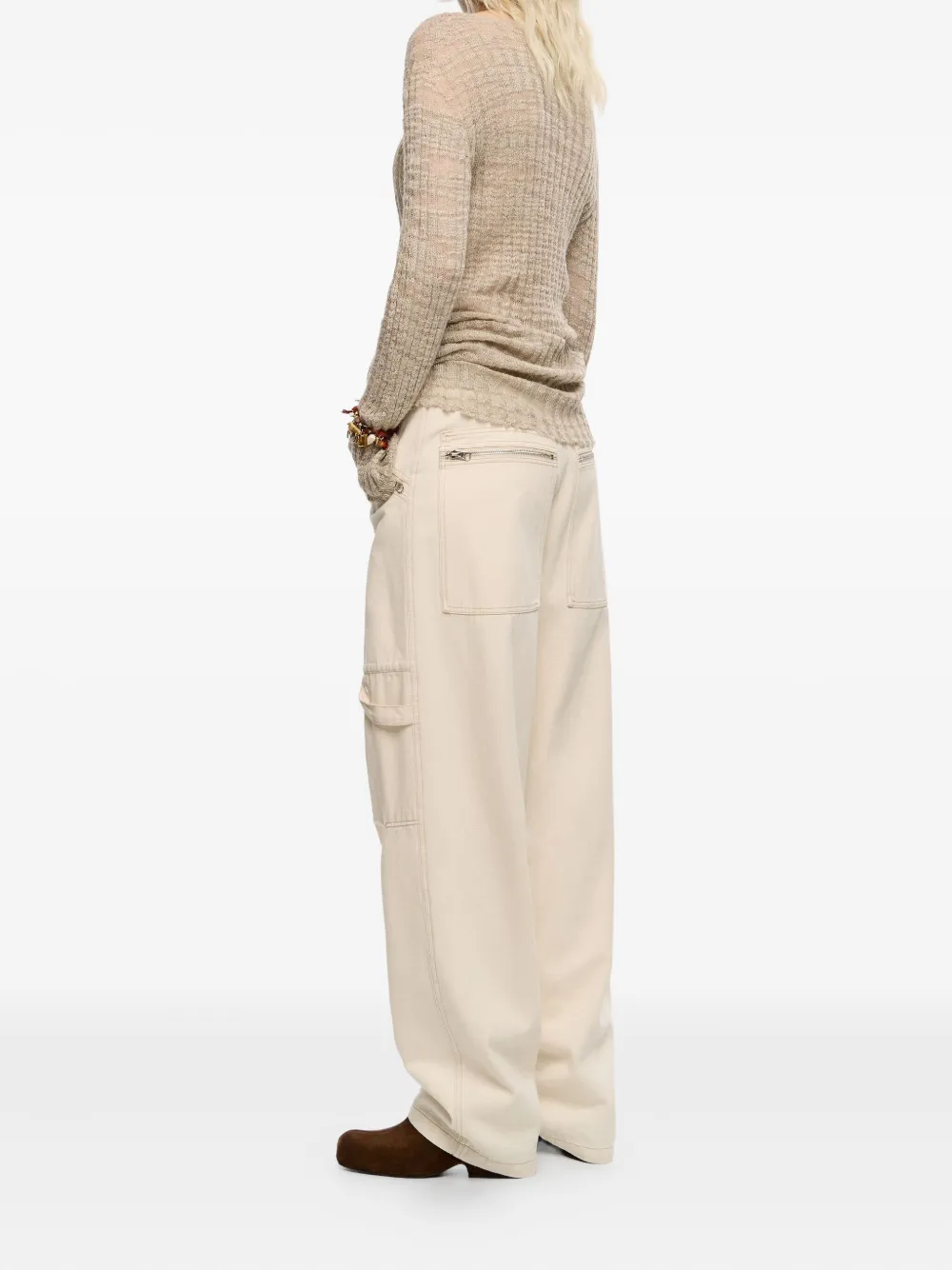 Bimba y Lola Broek met ritszak Beige