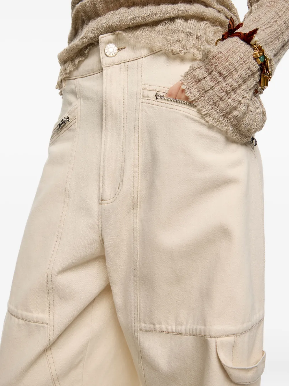 Bimba y Lola Broek met ritszak Beige