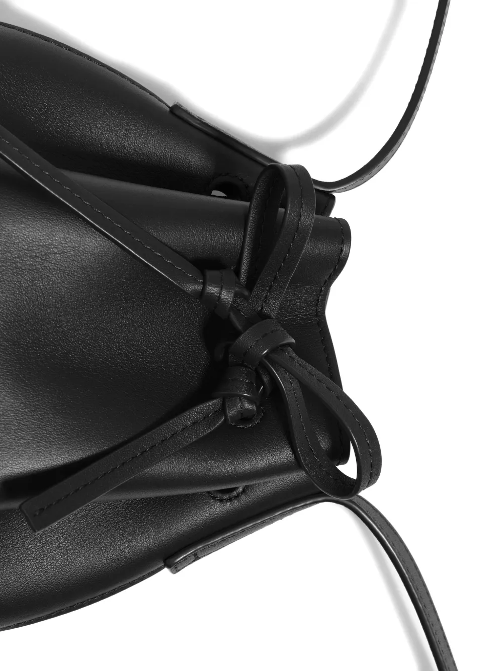 Bimba Y Lola Drawstring-closure Leather Bucket Bag In Black