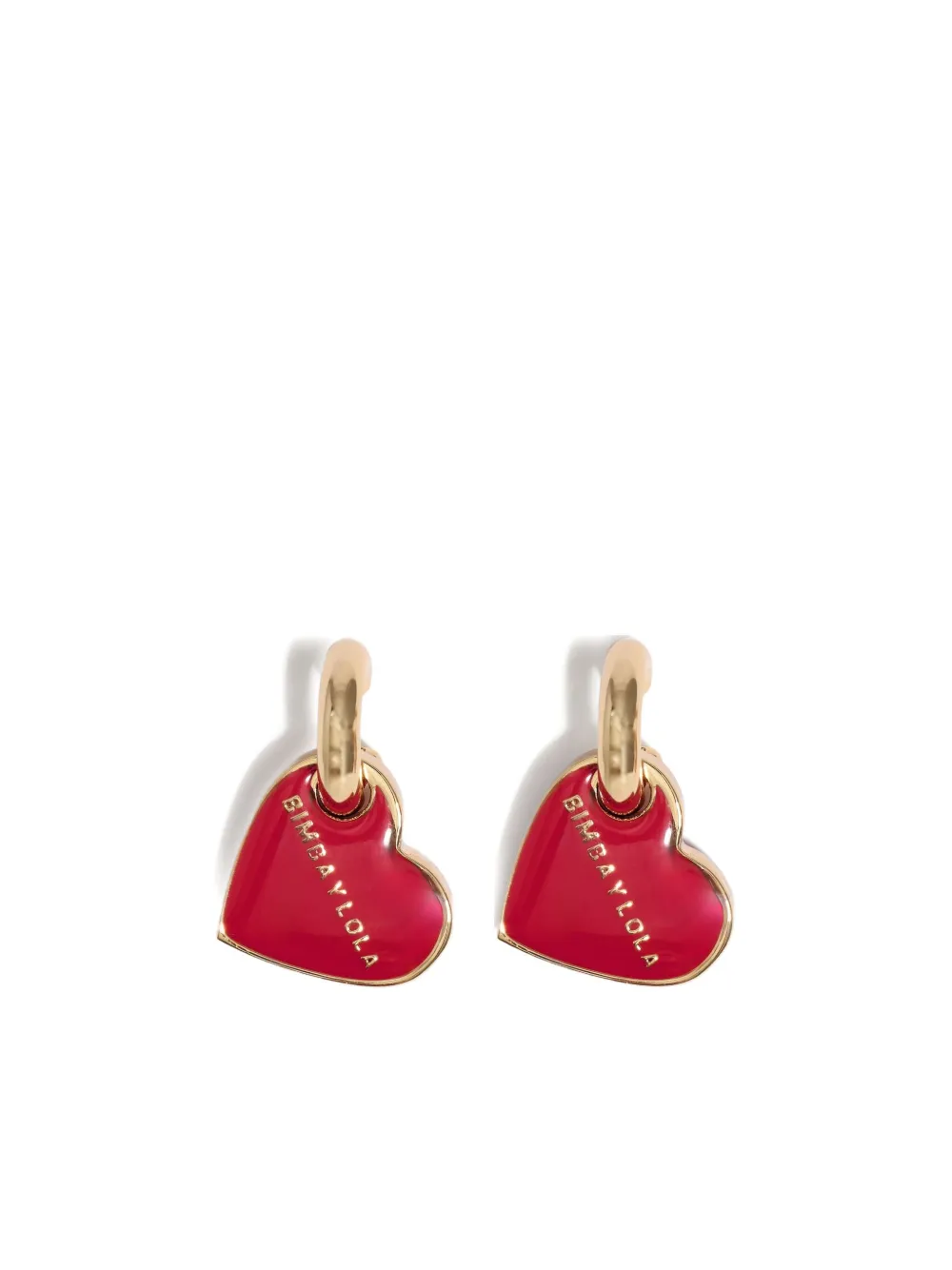 Bimba Y Lola Heart Hoop Earrings In Red