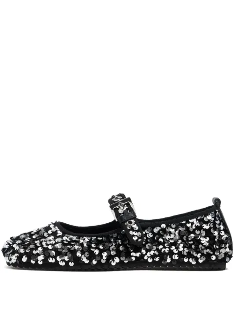 Bimba y Lola sequin-embellished buckled ballet flats