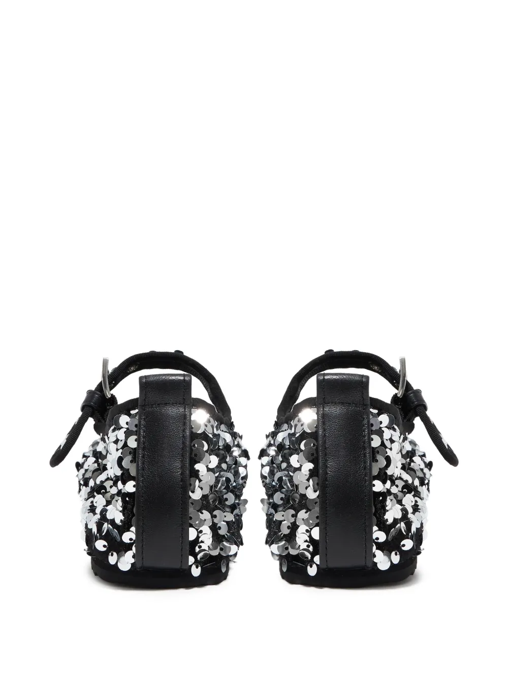 Bimba Y Lola Sequin-embellished Buckled Ballet Flats In Black