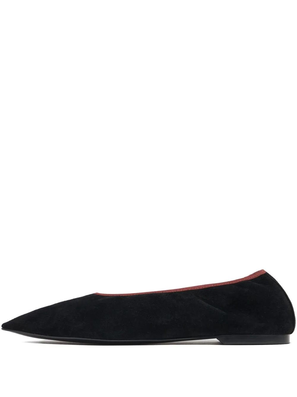 Bimba y Lola pointed-toe suede flat pumps Black