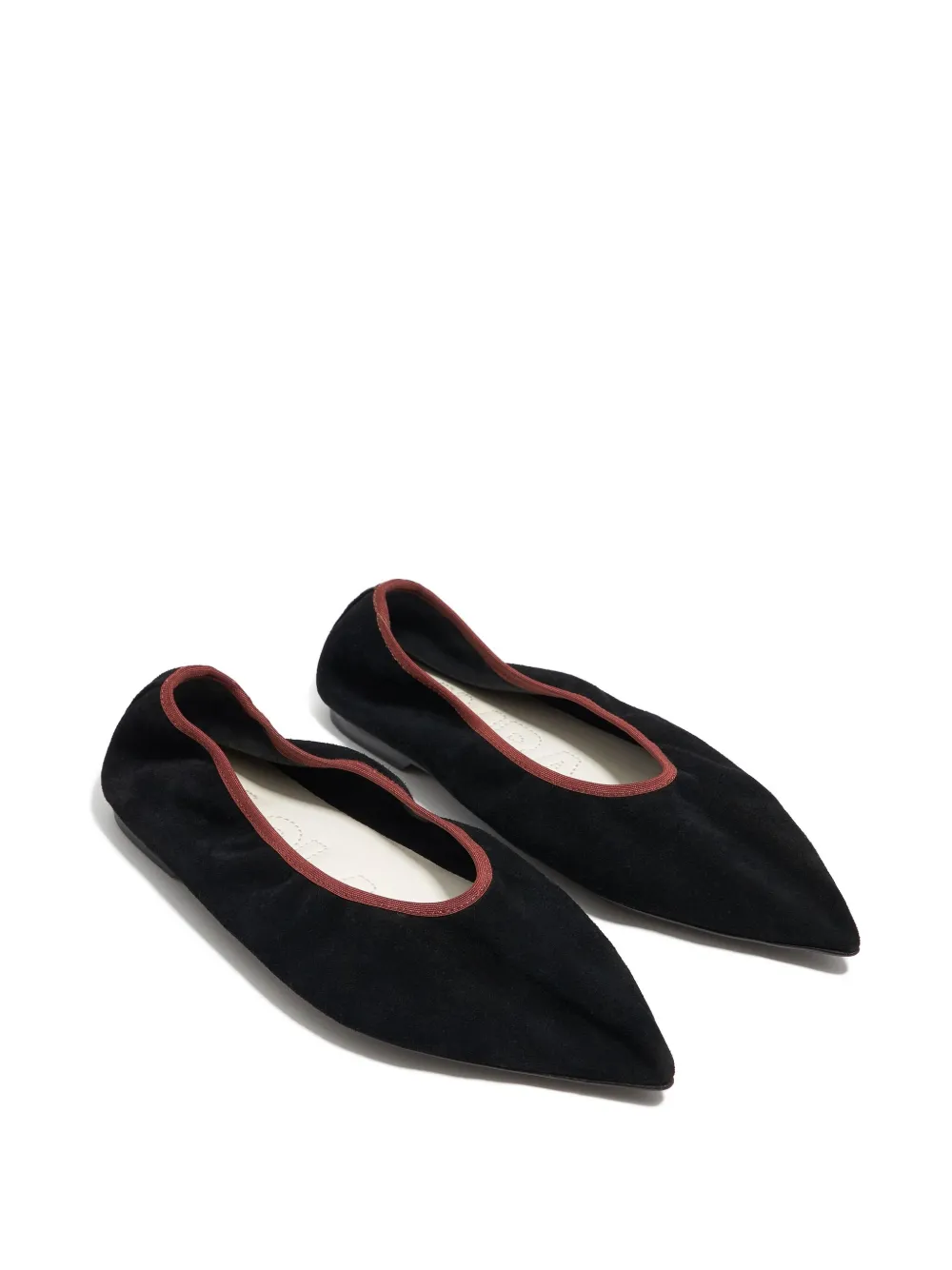 Bimba y Lola pointed-toe suede flat pumps Black