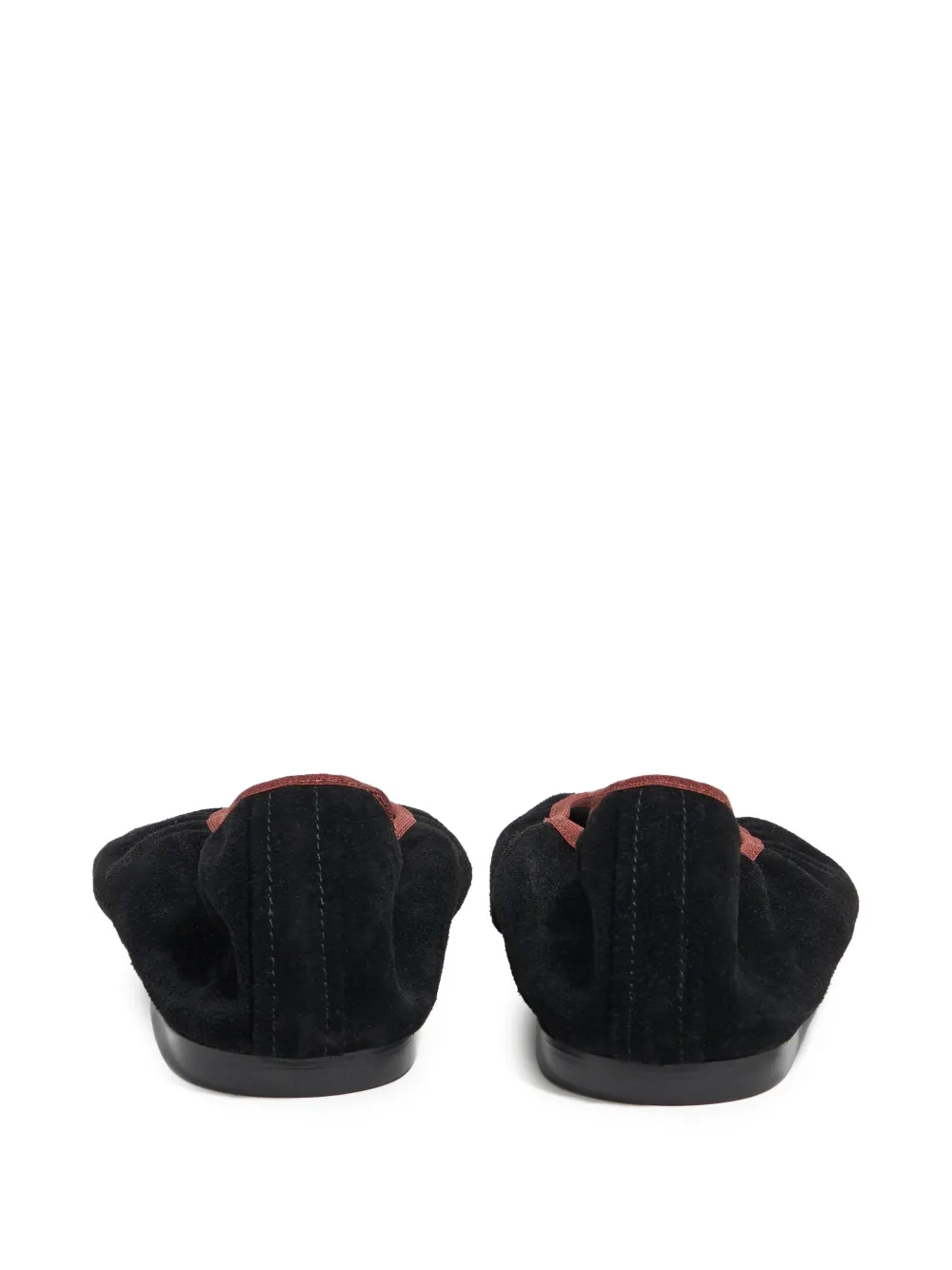 Bimba y Lola pointed-toe suede flat pumps Black