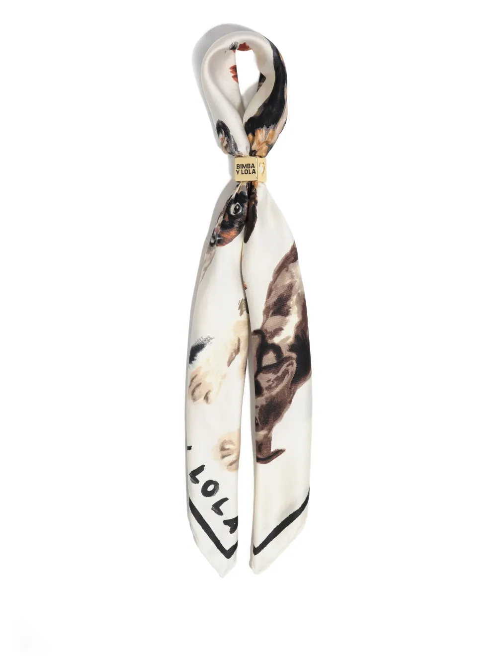 Bimba Y Lola Dog-print Scarf In White