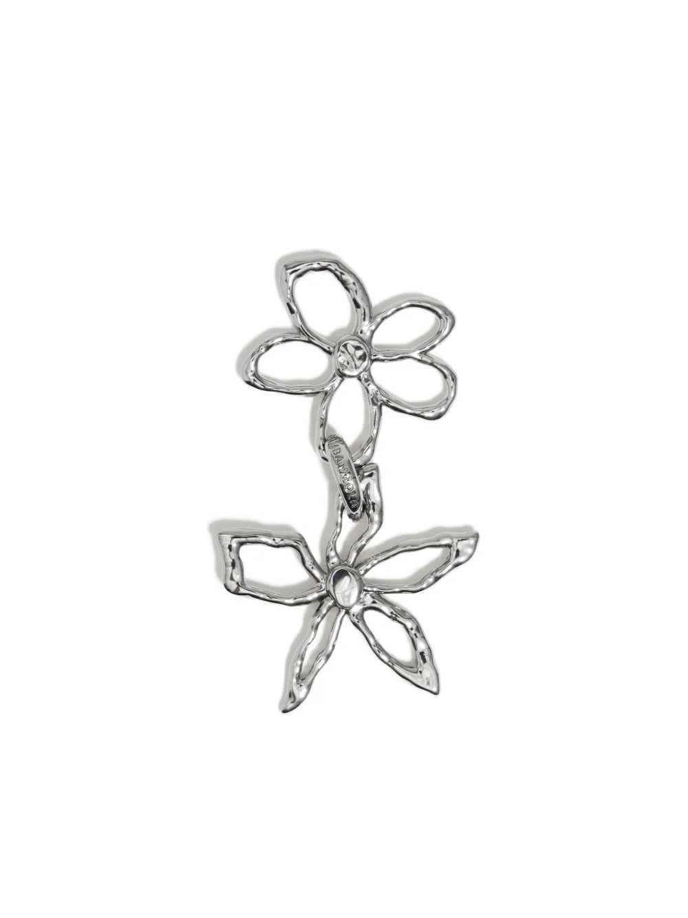 Bimba Y Lola Textured Flower Earrings In Metallic