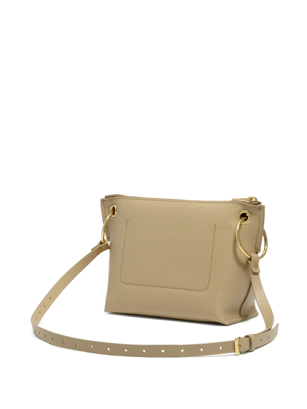 Bimba Y Lola Medium Trapezium Leather Crossbody Bag In Neutral