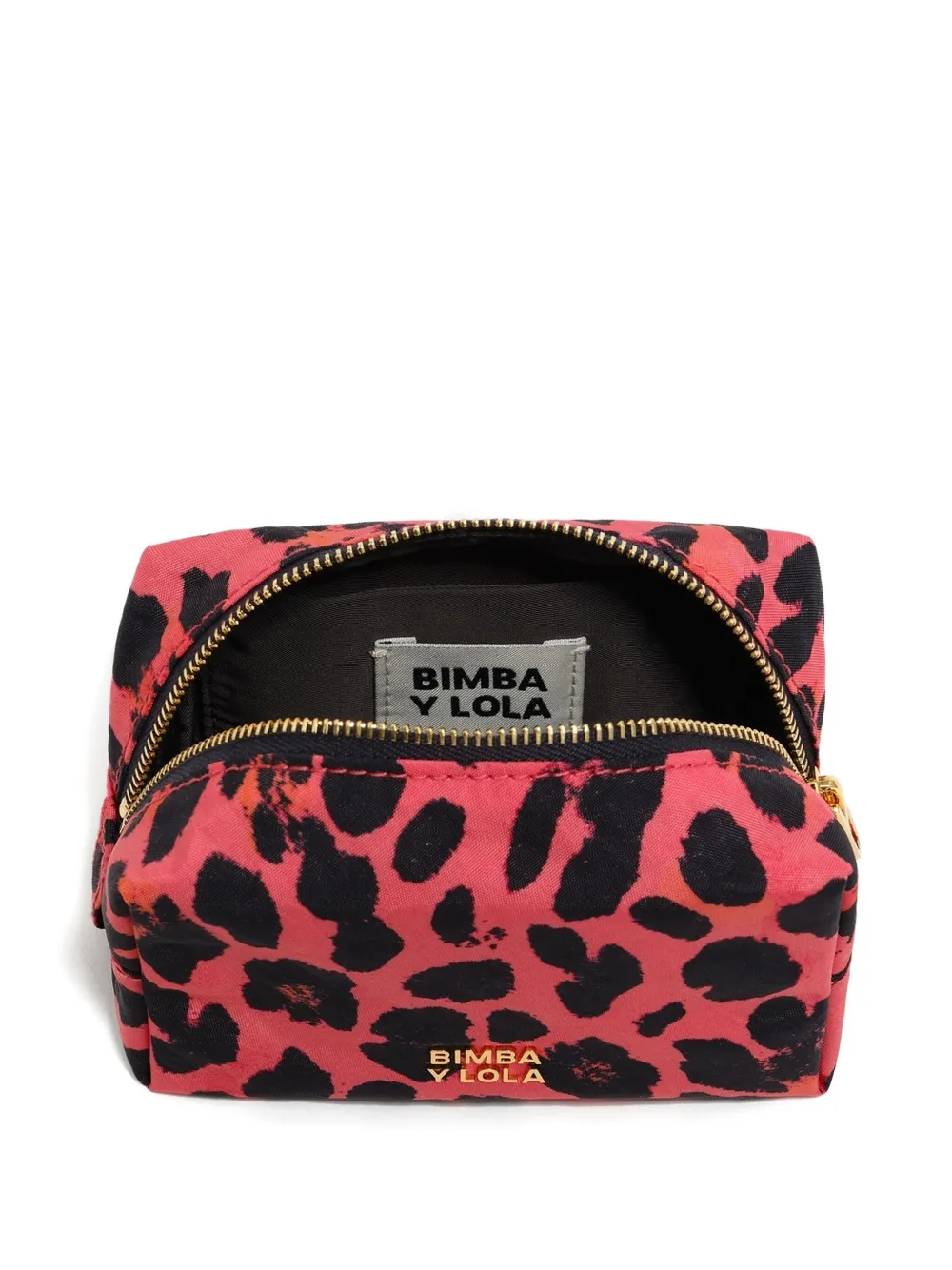 Bimba Y Lola Leopard-print Make-up Bag In Pink