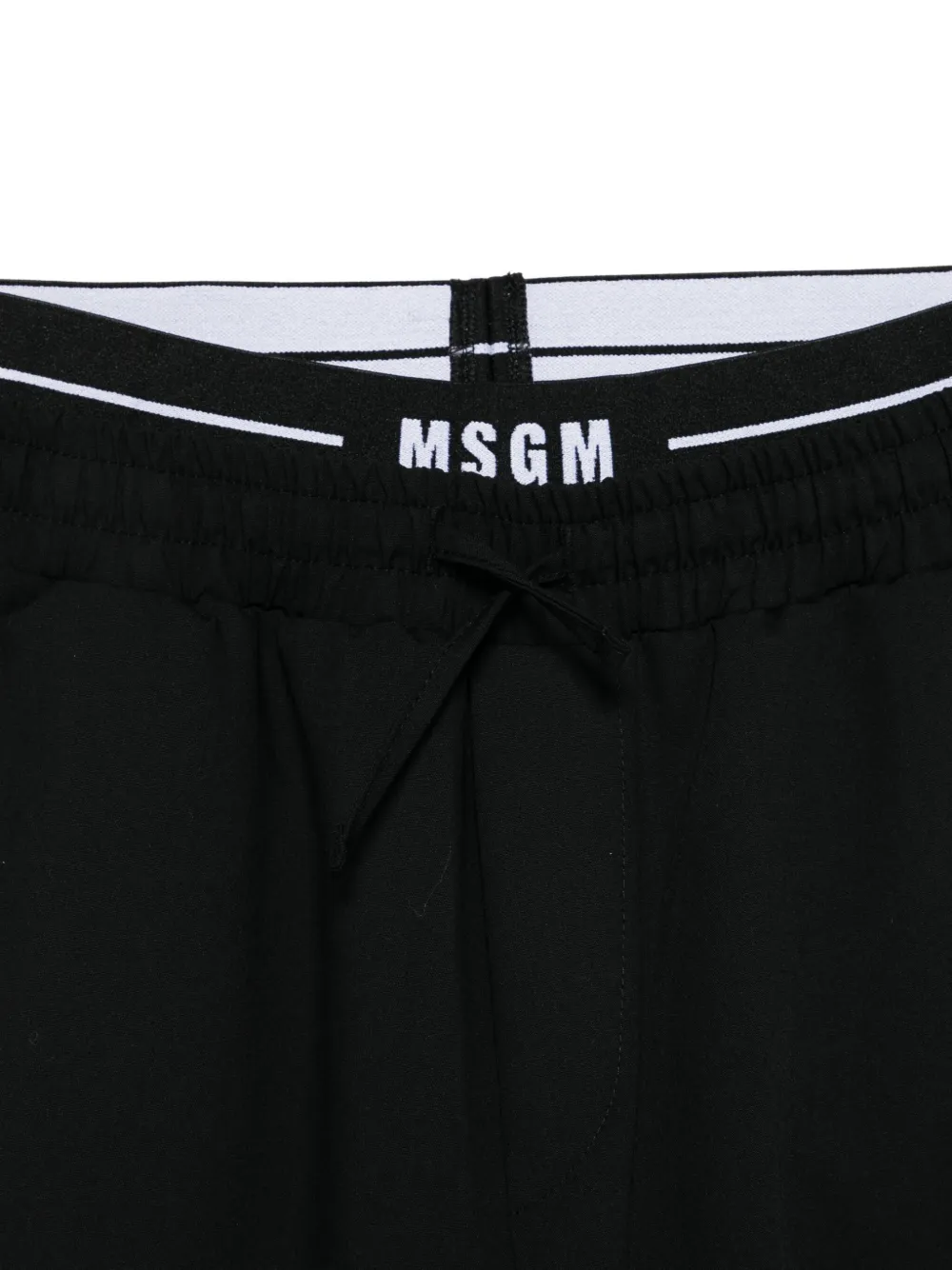 MSGM Kids elastic-waistband logo trousers Zwart