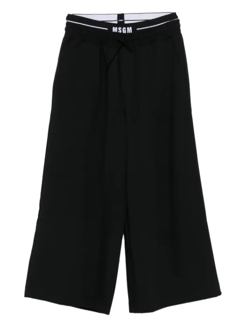 MSGM Kids elastic-waistband logo trousers