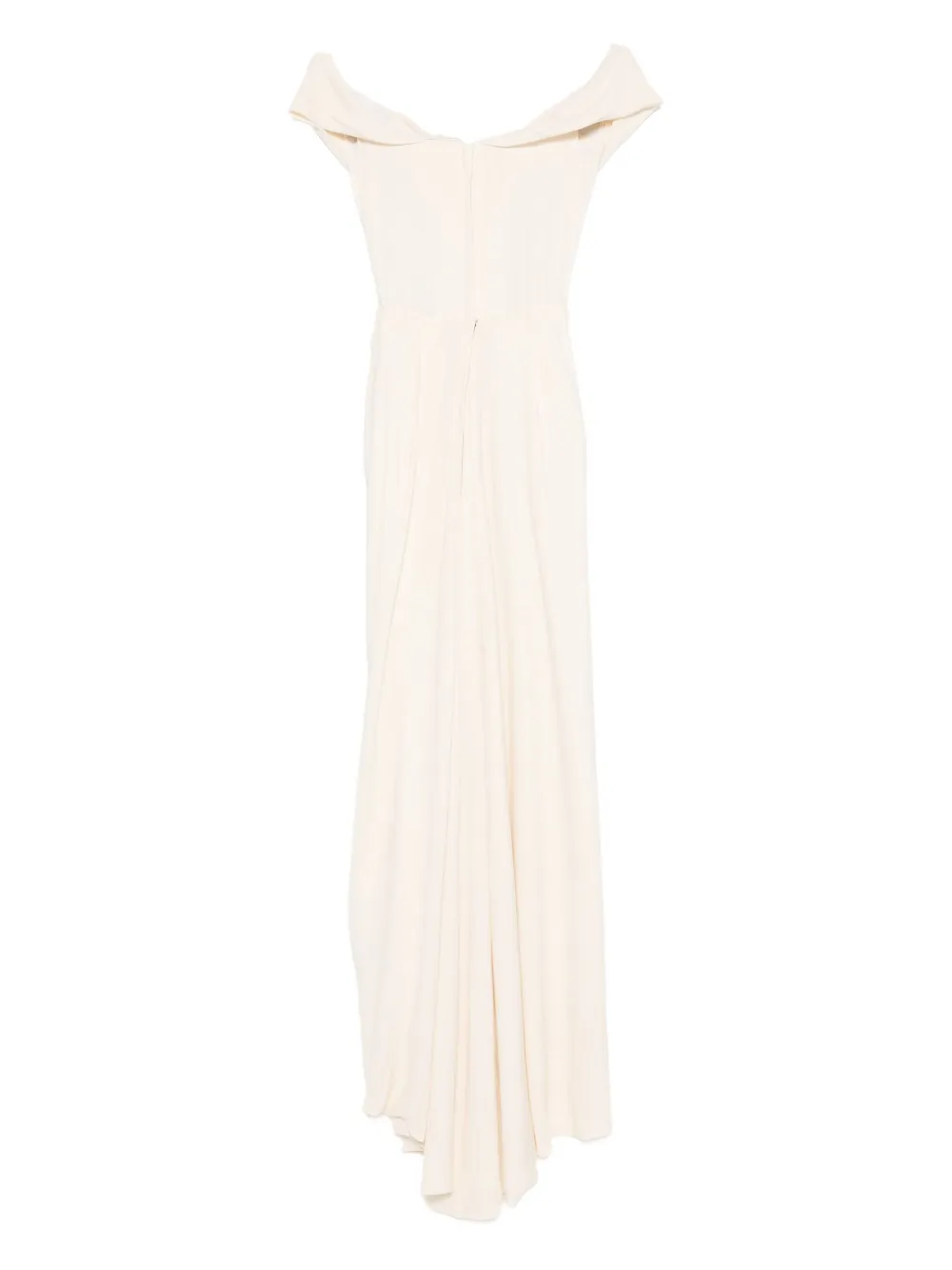 Vivienne Westwood Pre-Owned 2020 gedrapeerde off-shoulder zijden jurk - Beige