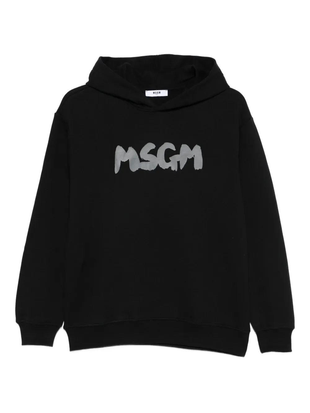 MSGM Kids logo-print hooded sweatshirt Zwart