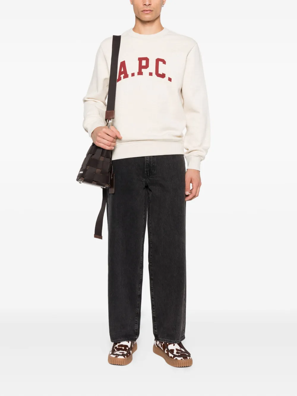 A.P.C. Sweater met logoprint Beige