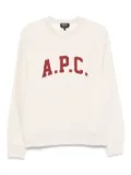 A.P.C. logo-print crew neck sweatshirt - Neutrals