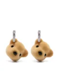 YVMIN crystal-embellished bear earrings - Silver