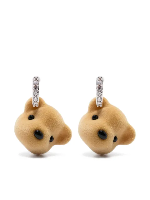 YVMIN crystal-embellished bear earrings
