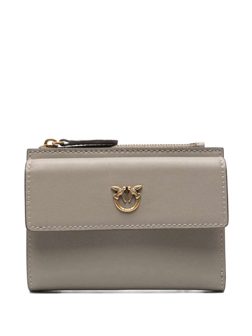 PINKO leather zip-fastening wallet Beige