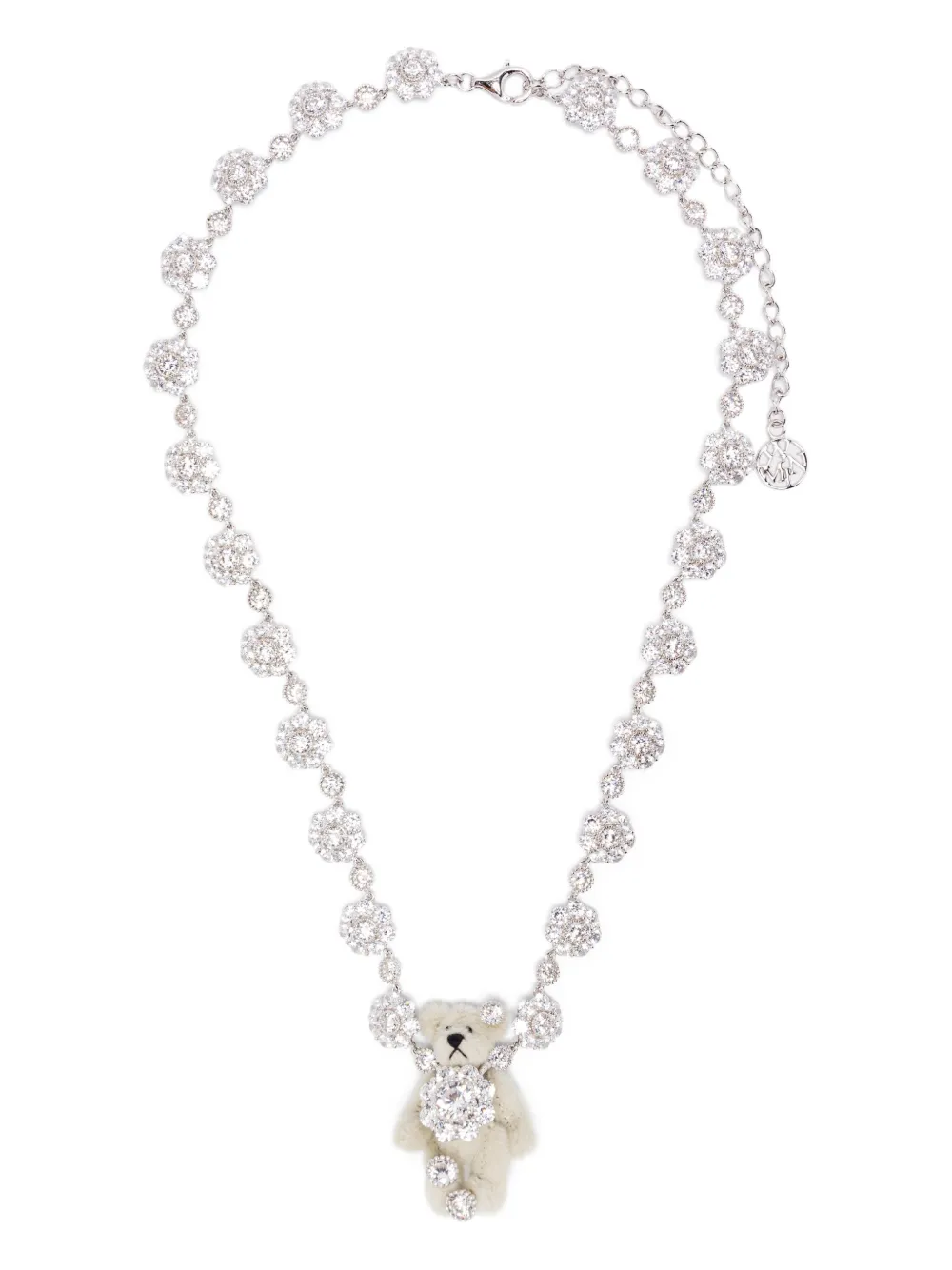 YVMIN teddy-bear flower-cluster necklace | Silver | Image 1