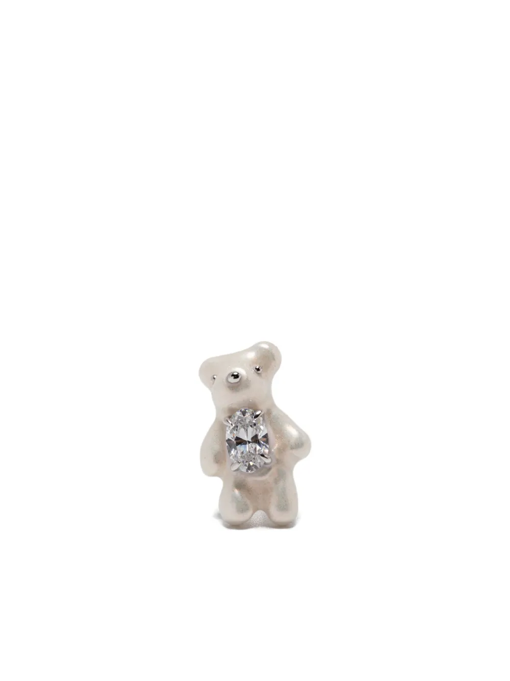 Yvmin Teddy Bear Brass Earrings In Metallic