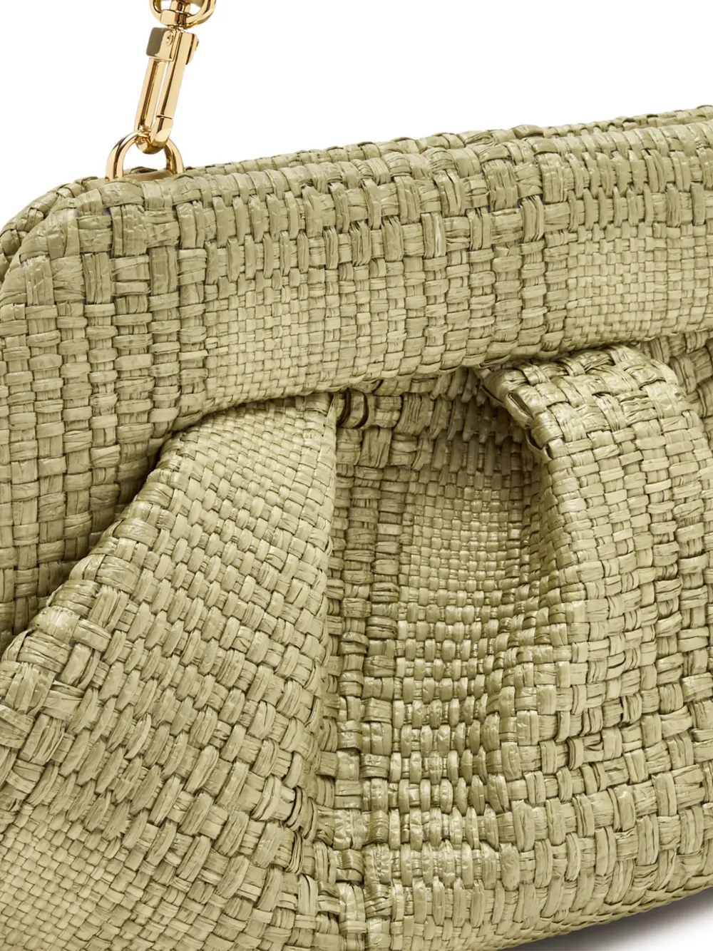 Themoirè Geplooide geweven clutch Groen