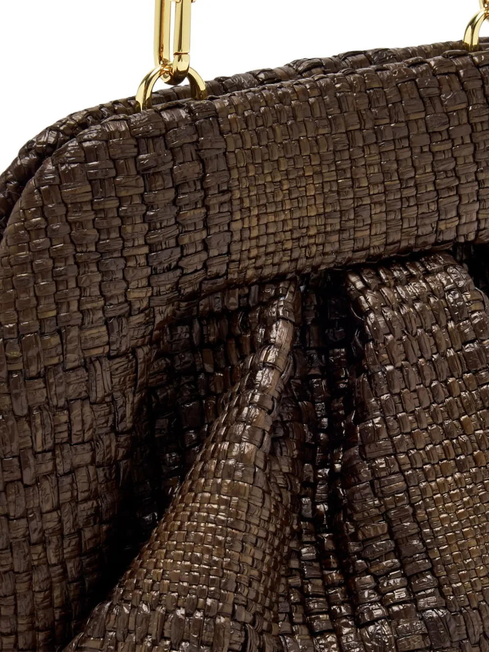 Themoirè Geweven geplooide clutch Bruin
